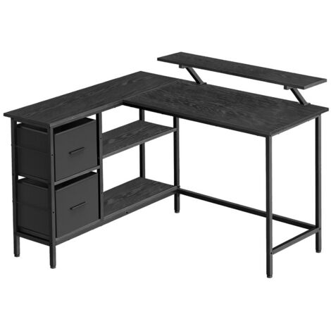 Bureau d'angle Lona 50 cm U Alu Noir | Leroy Merlin