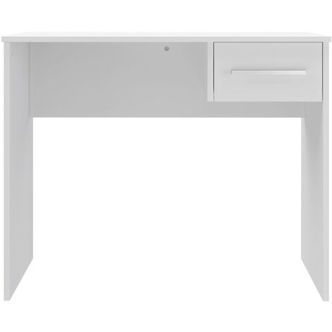 Bureau en mélamine coloris blanc - Longueur 90 x profondeur 50 x Hauteur 75 cm -PEGANE-