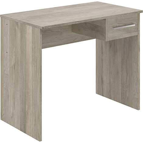 Bureau en mélamine coloris chêne - Longueur 90 x profondeur 50 x Hauteur 75 cm -PEGANE-