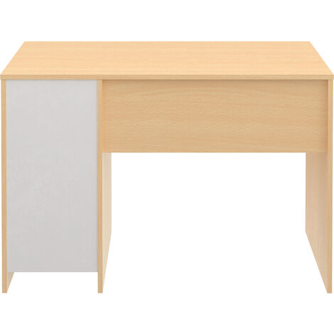 Bureau en mélamine effet hêtre avec 3 tiroirs - Longueur 110 x profondeur 56 x Hauteur 73.5 cm -PEGANE-