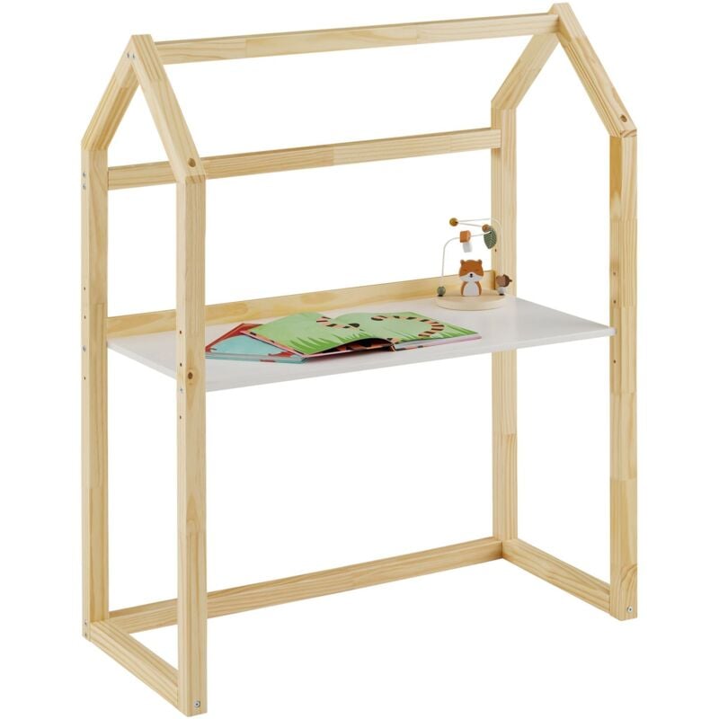 Idimex - Bureau enfant évolutif tina en bois massif - Coloris naturel et blanc
