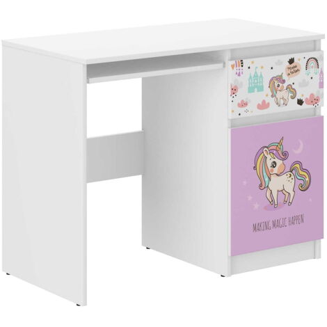 Bureau enfant N-33 licorne rose