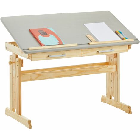 Bureau Enfant Atmosphera En Bois Rose 58x46x52cm - Style Vintage Pour Chambre D'Enfant