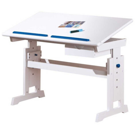 Bureau Enfant Pupitre "School" 109cm Blanc