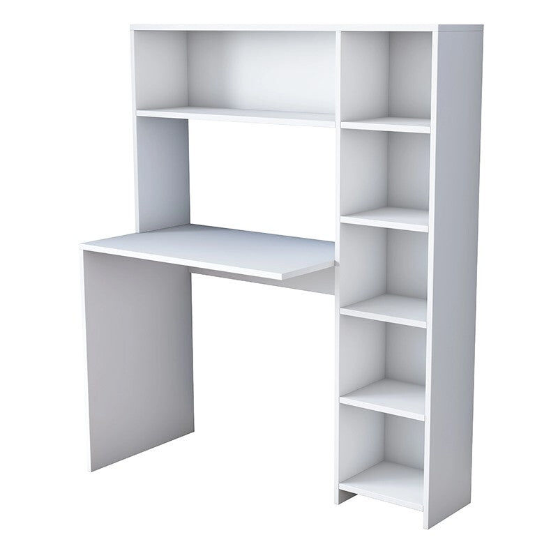 Jardibricodeco - bureau étagère janson blanc 113x40x142 cm