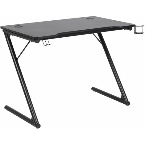 Bureau gamer avec porte-gobelet et support casque