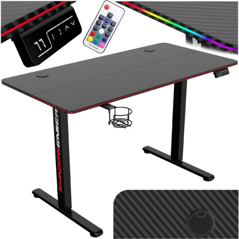 Bureau gaming électrique SHADOW GAMER 2.0 LED RGB 120 cm