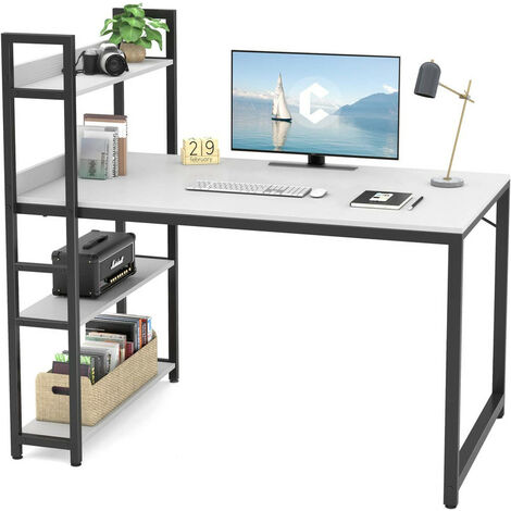 Diagone Bureau Gamer Stream - avec barre LED - compartiments de rangement -  Noir