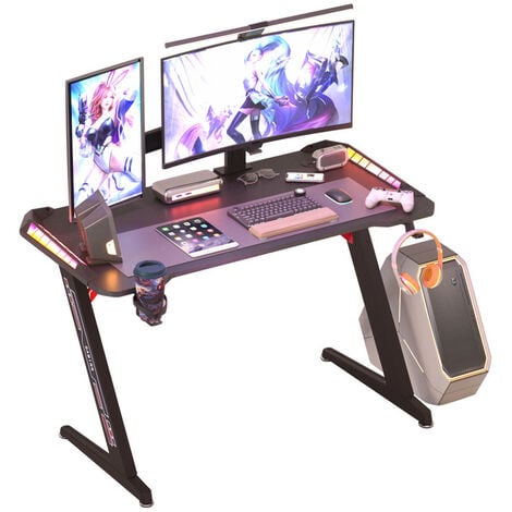 Ultimate Setup Bureau Gaming 140 cm Table Gaming réglable en Hauteur  Couleur Blanc électrique- Bureau 140x70 cm : : Cuisine et Maison