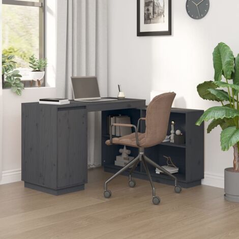 Bureau Gris 110x50x75 cm Bois massif de pin vidaXL