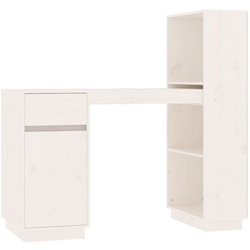 Vidaxl - Bureau Blanc 110x53x117 cm Bois massif de pin