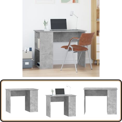 Bureau Gris béton 100x55x75 cm Bois d'ingénierie - Bureau Ordinateur - Bureau D'étude - Meuble De Bureau - Bureau Gris - Bureau Design