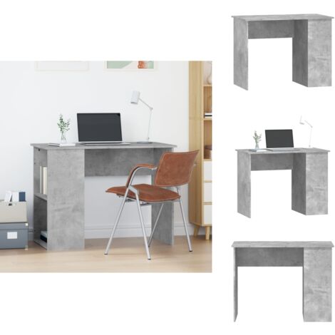 Bureau Gris béton 100x55x75 cm Bois d'ingénierie - Bureau Ordinateur - Bureau D'étude - Meuble De Bureau - Bureau Gris - Bureau Design