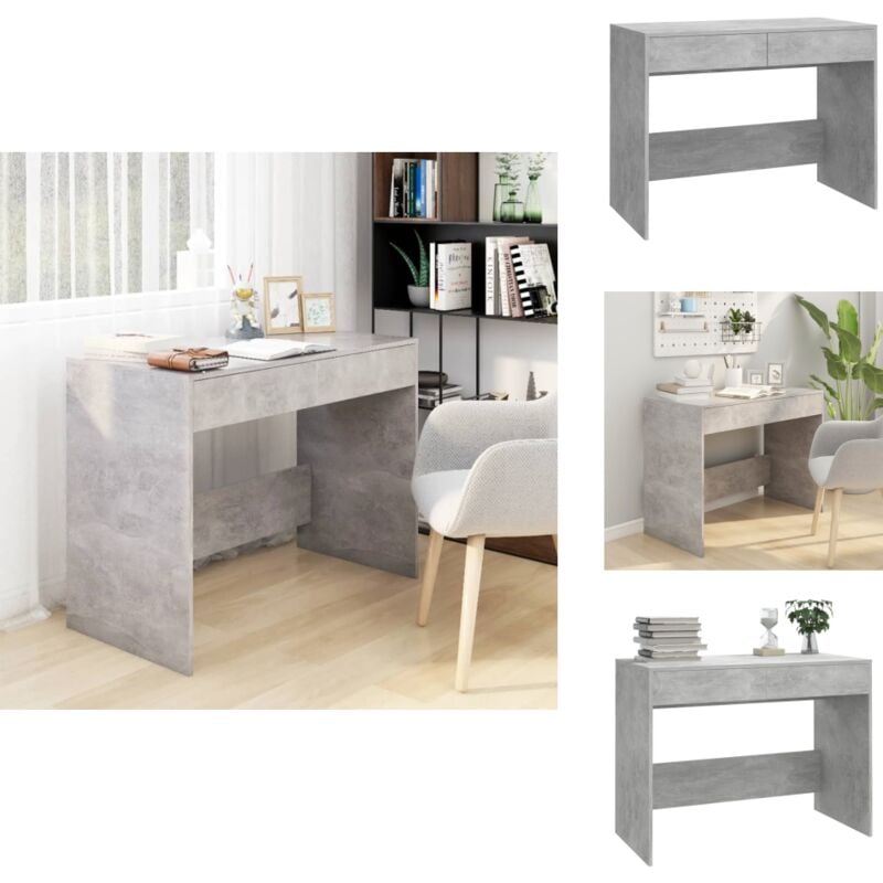 Vidaxl - Bureau gris béton 101x50x76,5 cm bois d'ingénierie - Bureau En Bois - Bureau Design - Bureau Moderne - Bureau Gris - Bureau Informatique