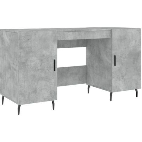 Bureau gris béton 140x50x75 bois d'ingénierie