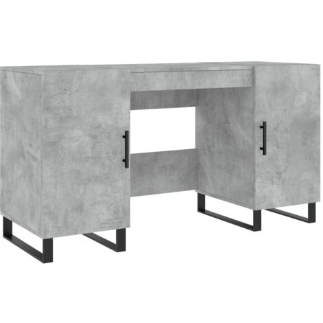 Bureau gris béton 140x50x75 bois d'ingénierie