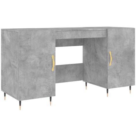 Bureau gris béton 140x50x75 bois d'ingénierie