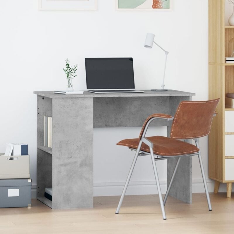 Vidaxl - Bureau Gris béton 100x55x75 cm Bois d'ingénierie