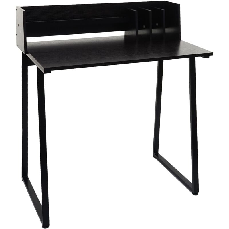 HHG - jamais utilisé] Bureau 770, table pour ordinateur portable bureau, 82x51cm structure 3D, métal mdf, noir