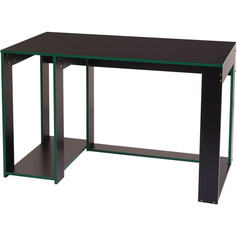 HHG - jamais utilisé] Bureau 834, bureau informatique table de bureau, 120x60x76cm, noir-vert