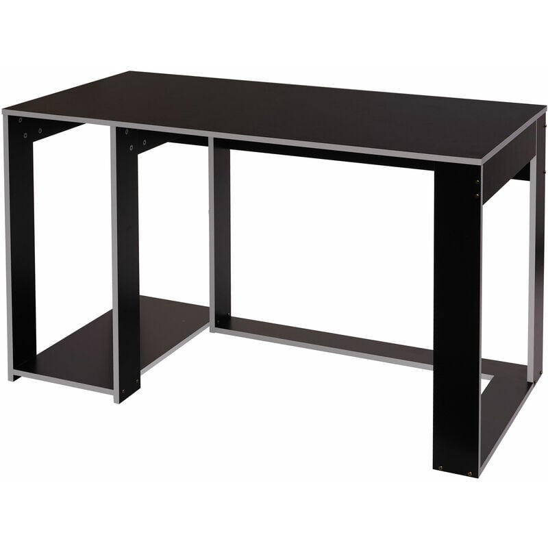 jamais utilisé] bureau hhg 834, bureau informatique table de bureau, 120x60x76cm noir-gris - black