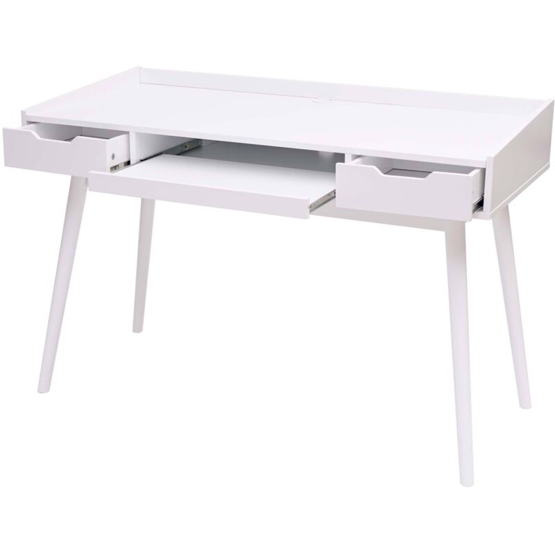 HHG - jamais utilisé] Bureau 888b, table pour ordinateur, mdf 120x55cm, blanc