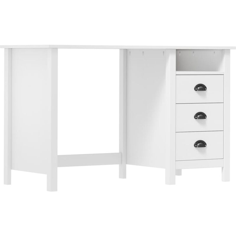 vidaXL Bureau Hill avec 3 tiroirs 120x50x74 cm Bois pin massif