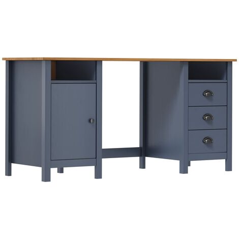 Bureau Hill Range Gris 150x50x74 Bois de pin solide