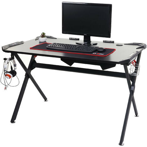 Bureau HWC-F11, table d'ordinateur, bureau de jeunesse, jeu en ligne, 120x75cm noir