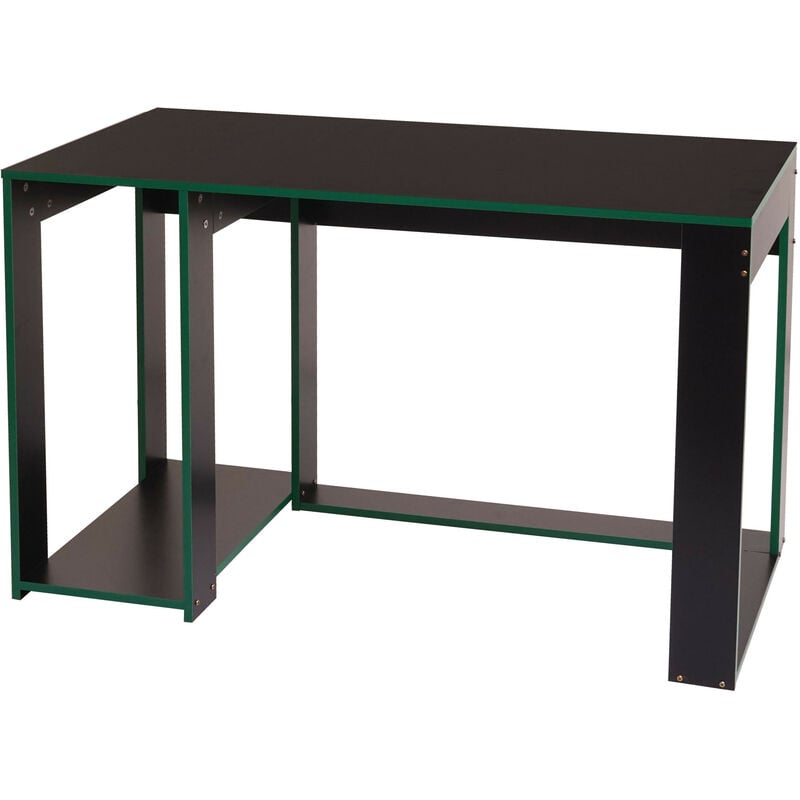 Bureau HWC-J26, bureau informatique table de bureau, 120x60x76cm noir-vert