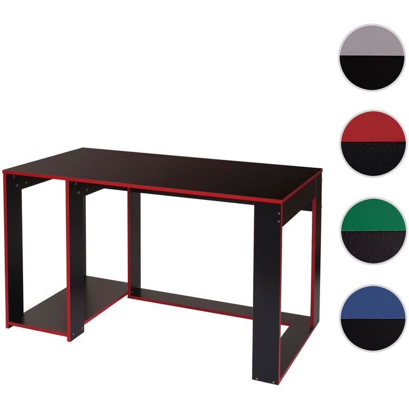 Bureau HWC-J26, bureau informatique table de bureau, 120x60x76cm noir-bleu