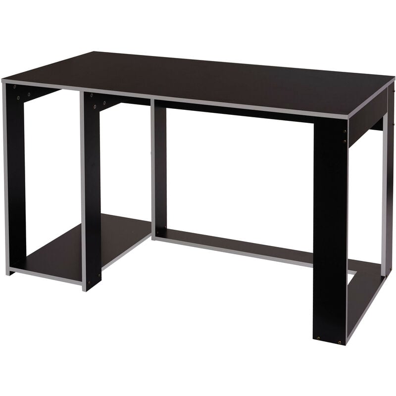 Bureau HWC-J26, bureau informatique table de bureau, 120x60x76cm noir-gris