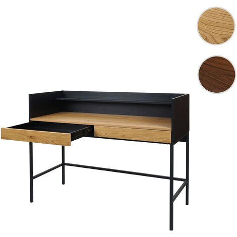 Bureau HWC-J79 - table d'ordinateur de bureau - tiroir 120x50cm bois métal - aspect chêne