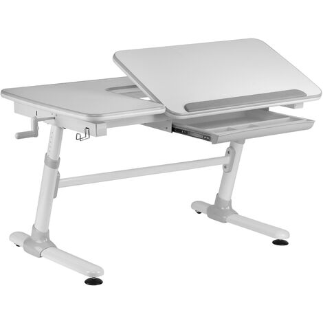 Bureau inclinable réglable bois et métal blanc et gris Comfortline L 119 cm
