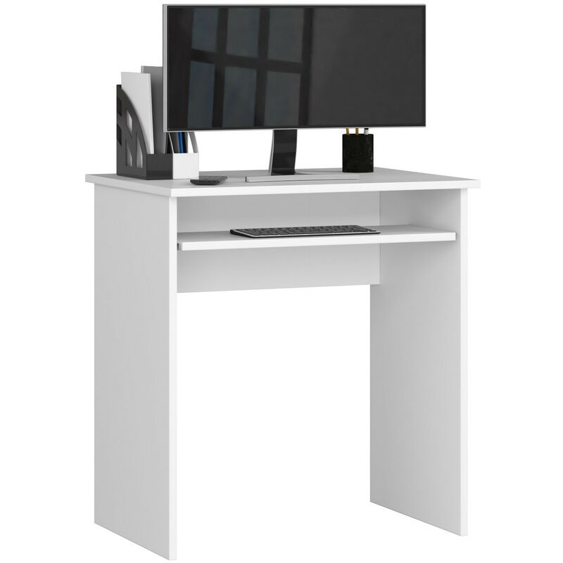 Petit bureau d'ordinateur Akord star Blanc 68 cm couleur Blanc 1 étagère 68x51x74 cm