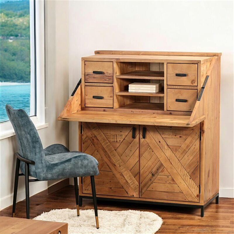 Pier Import - Bureau industriel en bois recyclé calgary