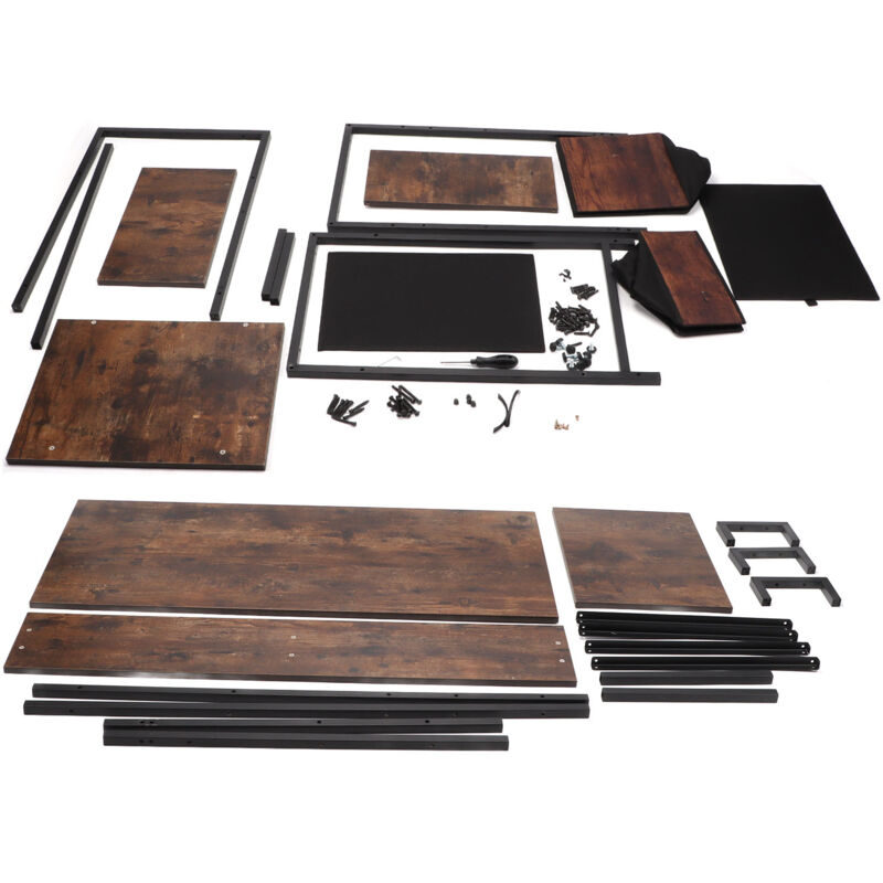 Kkmoon - Bureau Industriel Vintage avec Tiroirs et Étagère Surélevée - Organisation Intégrée pour Bureau Maison/Atelier - Design Éco-Conçu en Métal