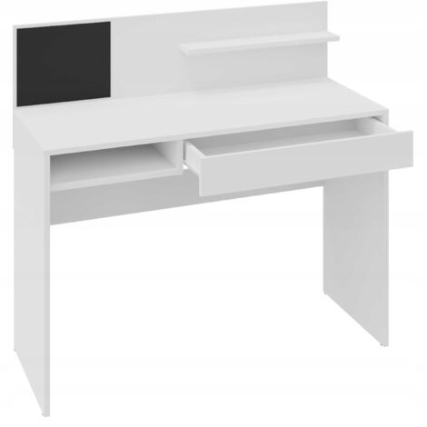 Bureau Informatique Blanc - Table d'ordinateur Style contemporain - 110 x 50 x 103 cm