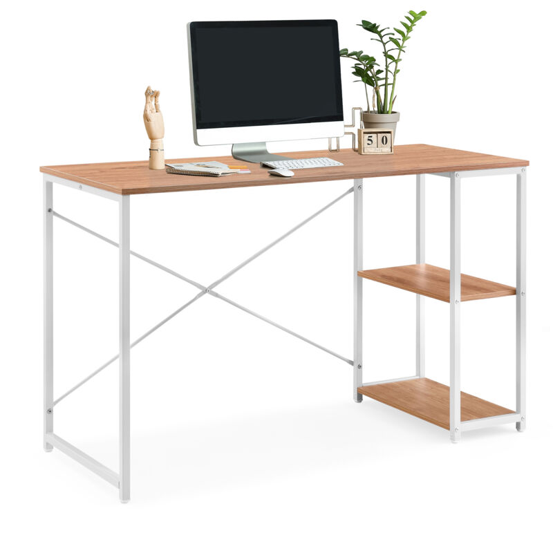 Bureau informatique / bureau Easy Up2 avec étagère blanc/chêne hjh LIVING