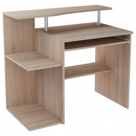 Bureau informatique contemporain avec rangement et support d'écran – Panneau stratifié 16mm – Dimensions 100 x 58 x 91 cm – Pour espaces de travail modernes