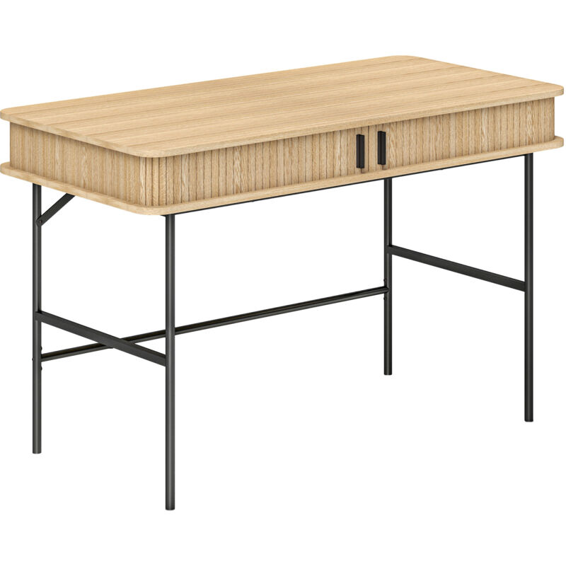 MH - Bureau informatique lannis aspect chêne et noir