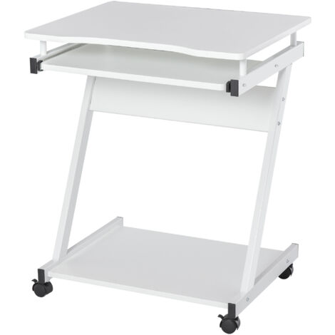 Bureau informatique roulant CAVENDISH blanc