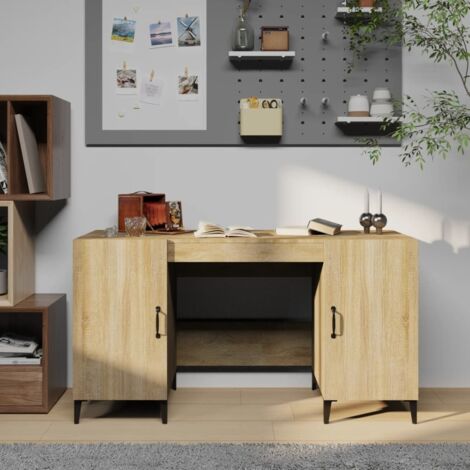 Bureau informatique Table de bureau - Chêne sonoma 140x50x75 cm Bois d'ingénierie BV818136 - BonneVie