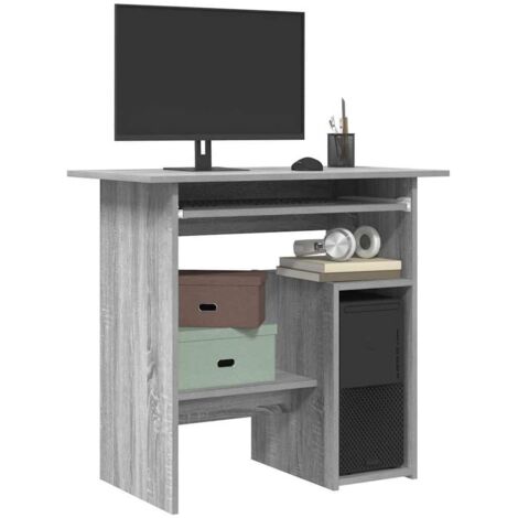 Bureau Informatique, Table de travail, Meuble de Bureau Sonoma gris 80x45x74 cm Bois d'ingénierie HYB98340