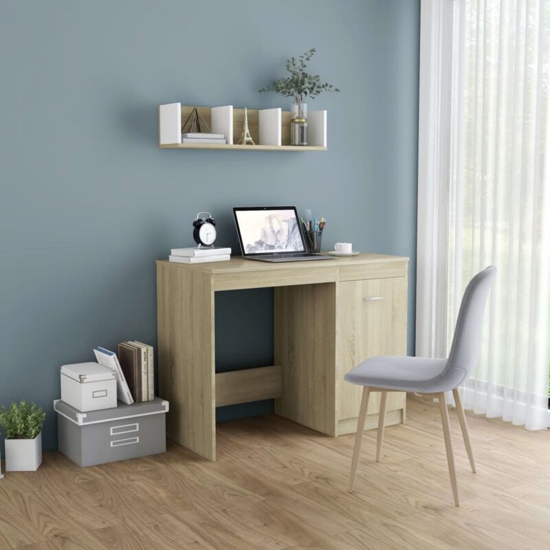 Bonnevie - Bureau informatique Table d'ordinateur - Chêne sonoma 100x50x76 cm Aggloméré BV501788