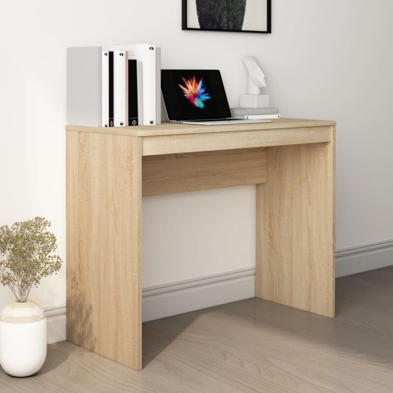 Bonnevie - Bureau informatique Table d'ordinateur - Chêne Sonoma 90 x 40 x 72 cm Aggloméré BV759453