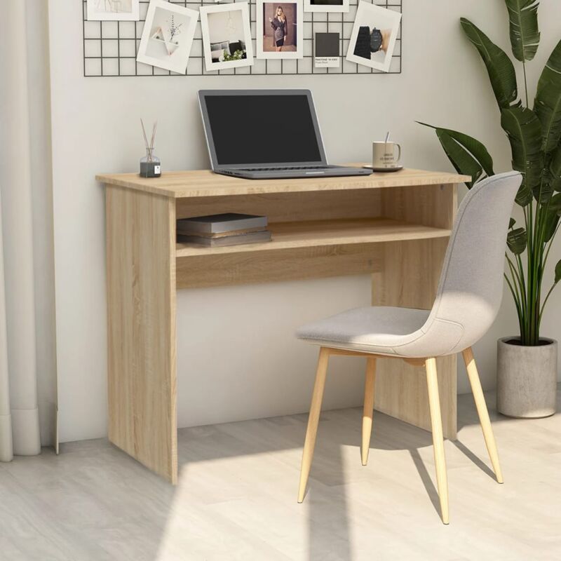 Bureau informatique Table d'ordinateur - Chêne sonoma 90x50x74 cm Aggloméré BV783731 - BonneVie