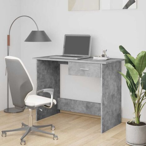 Bureau informatique Table d'ordinateur - Gris béton 100 x 50 x 76 cm Aggloméré BV315771 - BonneVie