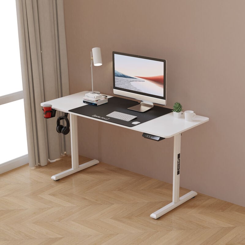 Pro.tec - Bureau électrique Hayward à hauteur réglable 140 x 60 x 72 - 117 cm blanc [ ]