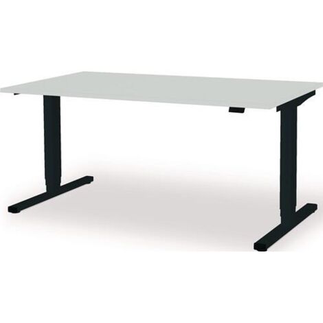 Bureau levero H650-1250xL1600xP800mm gris anthracite/clair électrique
